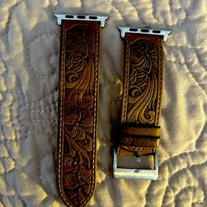 Tooled leather Apple Watch band 42mm